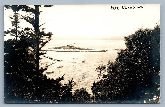 BLUE HILL BAY ME LIGHTHOUSE 1949 VINTAGE REAL PHOTO POSTCARD RPPC