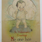 VALENTINE DAY MECHANICAL ANTIQUE POSTCARD - BABY w/ CUT OUT BACKGROUND