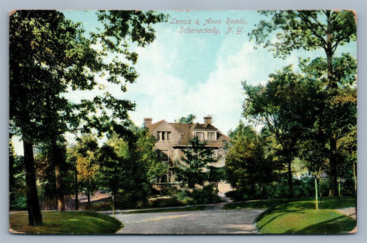 SCHENECTADY NY LENOX & AVON ROADS ANTIQUE POSTCARD