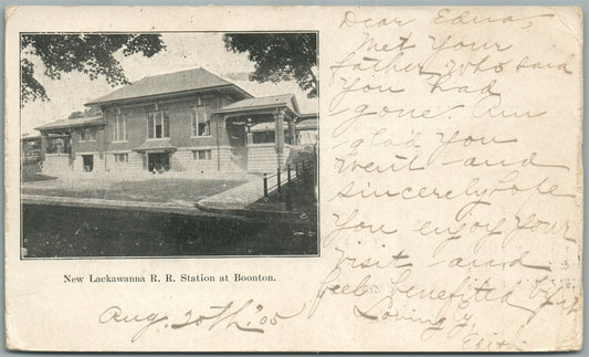 BOONTON NJ RAILROAD STATION RAILWAY TRAIN DEPOT ANTIQUE POSTCARD