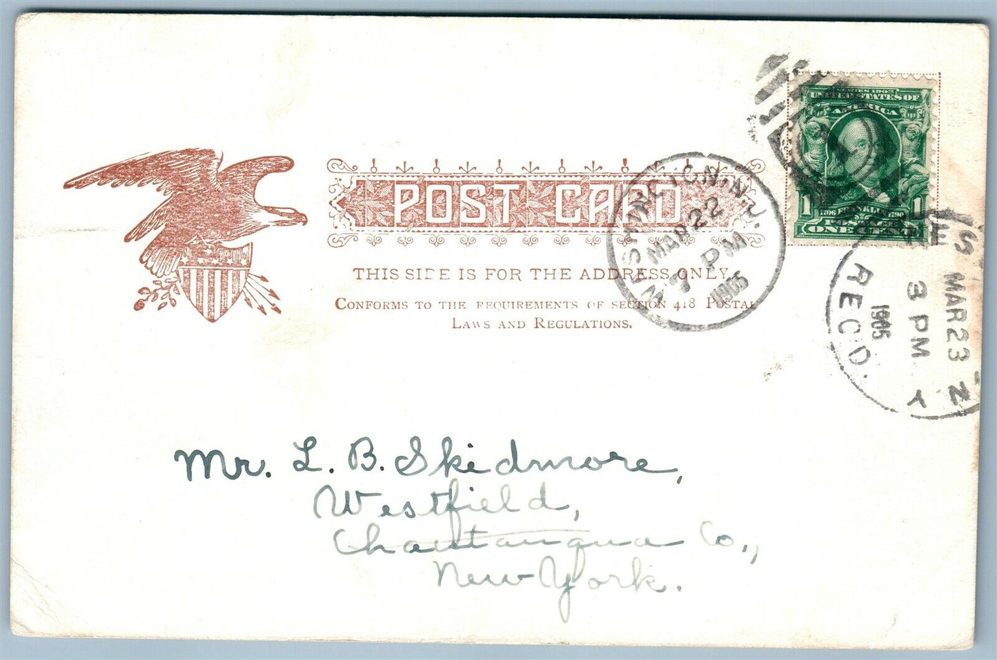 WASHINGTON NJ RESERVOIR ANTIQUE POSTCARD