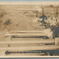 MILITARY SHIP US SUPER DREADNAUGTH FIRING LINE ANTIQUE REAL PHOTO POSTCARD RPPC