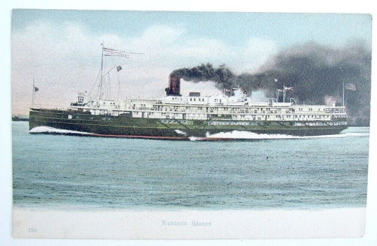 VINTAGE 1907 POSTCARD EASTERN STATES SHIP STEAMER