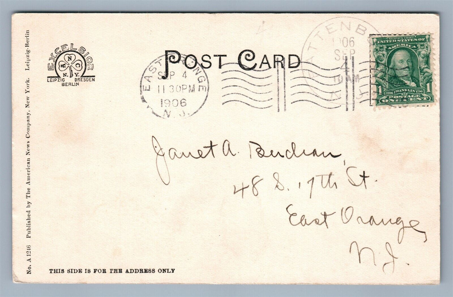PATTENBURG NJ METHODIST CHURCH ANTIQUE POSTCARD