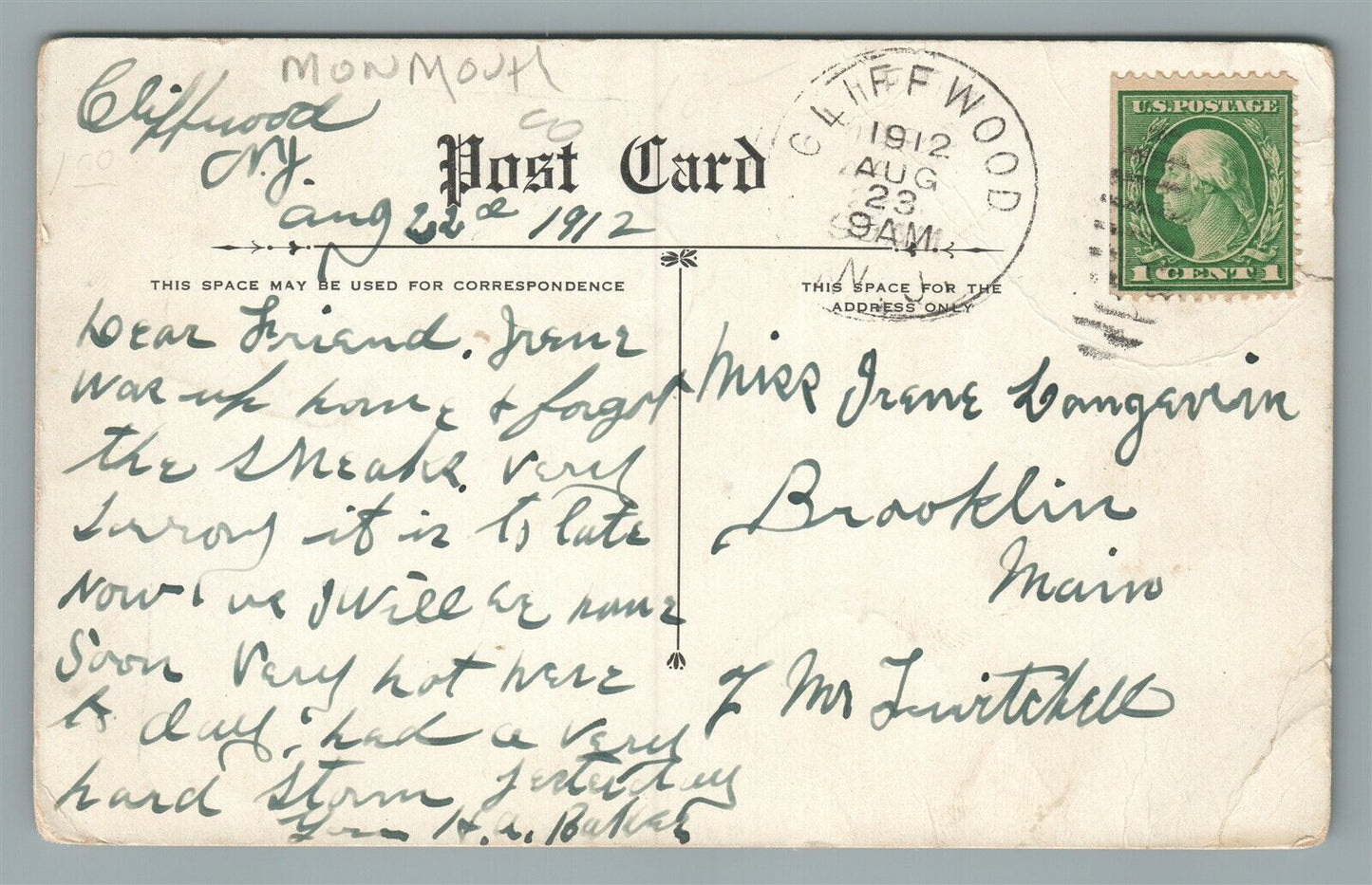 LAURENCE HARBOR NJ FISHING ANTIQUE POSTCARD