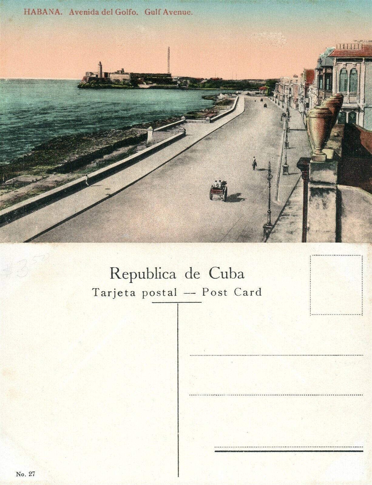 HABANA GULF AVENUE ANTIQUE POSTCARD