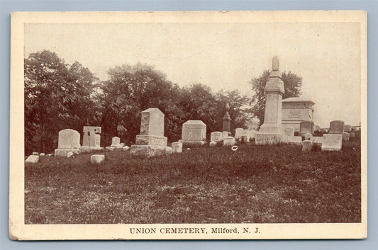 MILFORD NJ UNION CEMETERY ANTIQUE POSTCARD