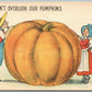 EXAGGERATED ANTIQUE POSTCARD PUMPKINS farming