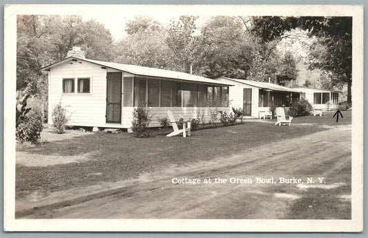 BURKE NY COTTAGES AT GREEN BOWL VINTAGE REAL PHOTO POSTCARD RPPC