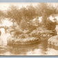 LAKE HOPARCONG NJ SCENE w/ BRIDGE ANTIQUE REAL PHOTO POSTCARD RPPC
