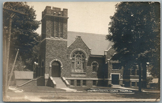 TOULON IA CONGREGATIONAL CHURCH ANTIQUE REAL PHOTO POSTCARD RPPC