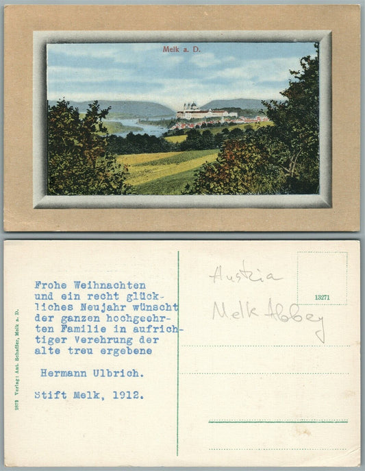 MELK ABBEY AUSTRIA 1912 ANTIQUE POSTCARD