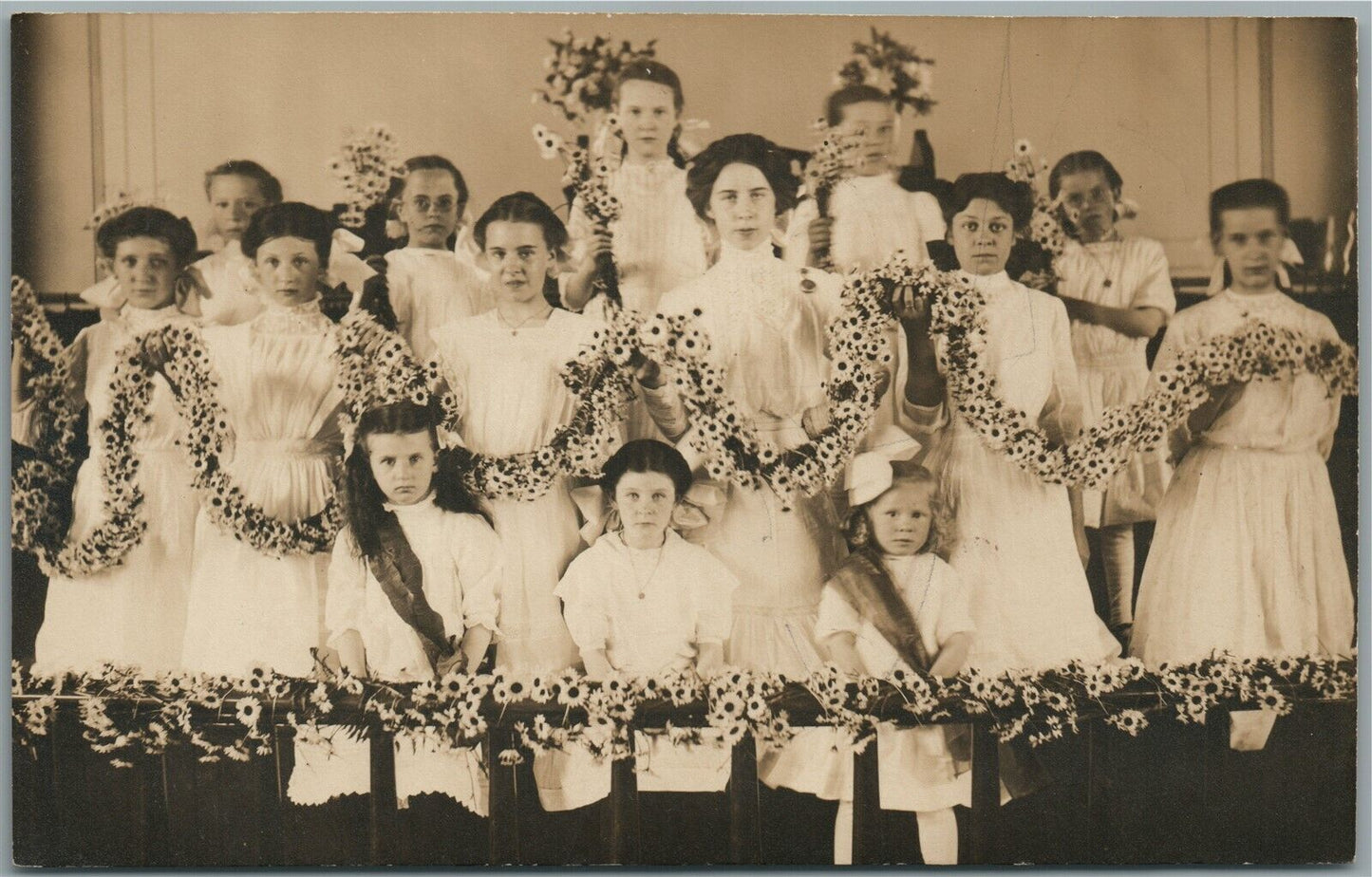 CONCORD VT CHILDREN'S DAY CHURCH PROGRAM ANTIQUE REAL PHOTO POSTCARD RPPC