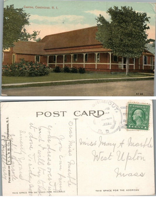 CASINO CONIMICUT R.I. ANTIQUE POSTCARD