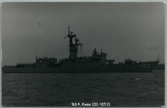 MILITARY SHIP USS KNOX VINTAGE REAL PHOTO POSTCARD RPPC