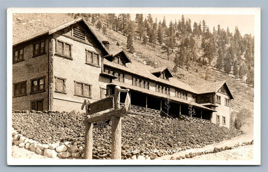 JUNE LAKE CA JUNE LODGE HOTEL RESTAURANT VINTAGE REAL PHOTO POSTCARD RPPC