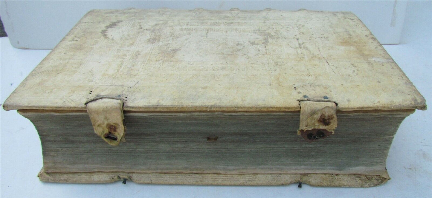 1759 PIGSKIN BOUND ANTIQUE FOLIO MONASTIC LIFE Codex Regularum by L. Holstenii