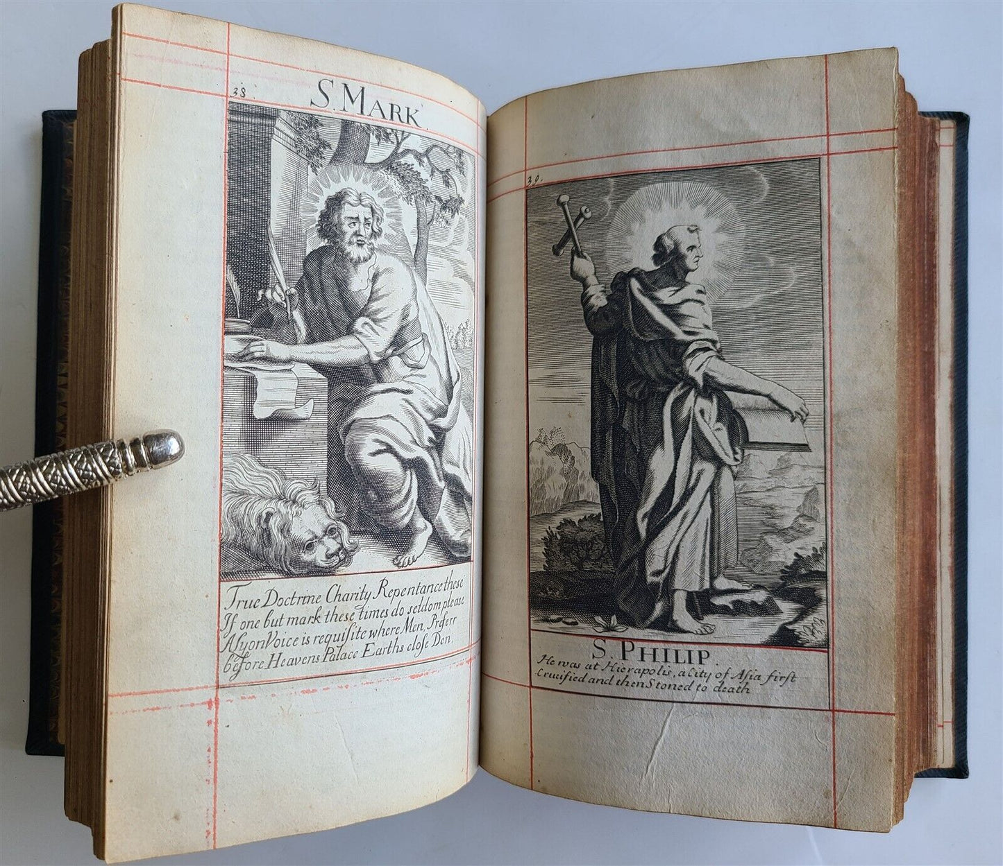 1703 BOOK OF COMMON PRAYER in ENGLISH FULLY ILLUSTRATED ANTIQUE