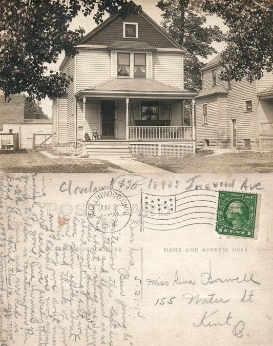 COLLINGWOOD OH 1914 REAL PHOTO ANTIQUE POSTCARD RPPC