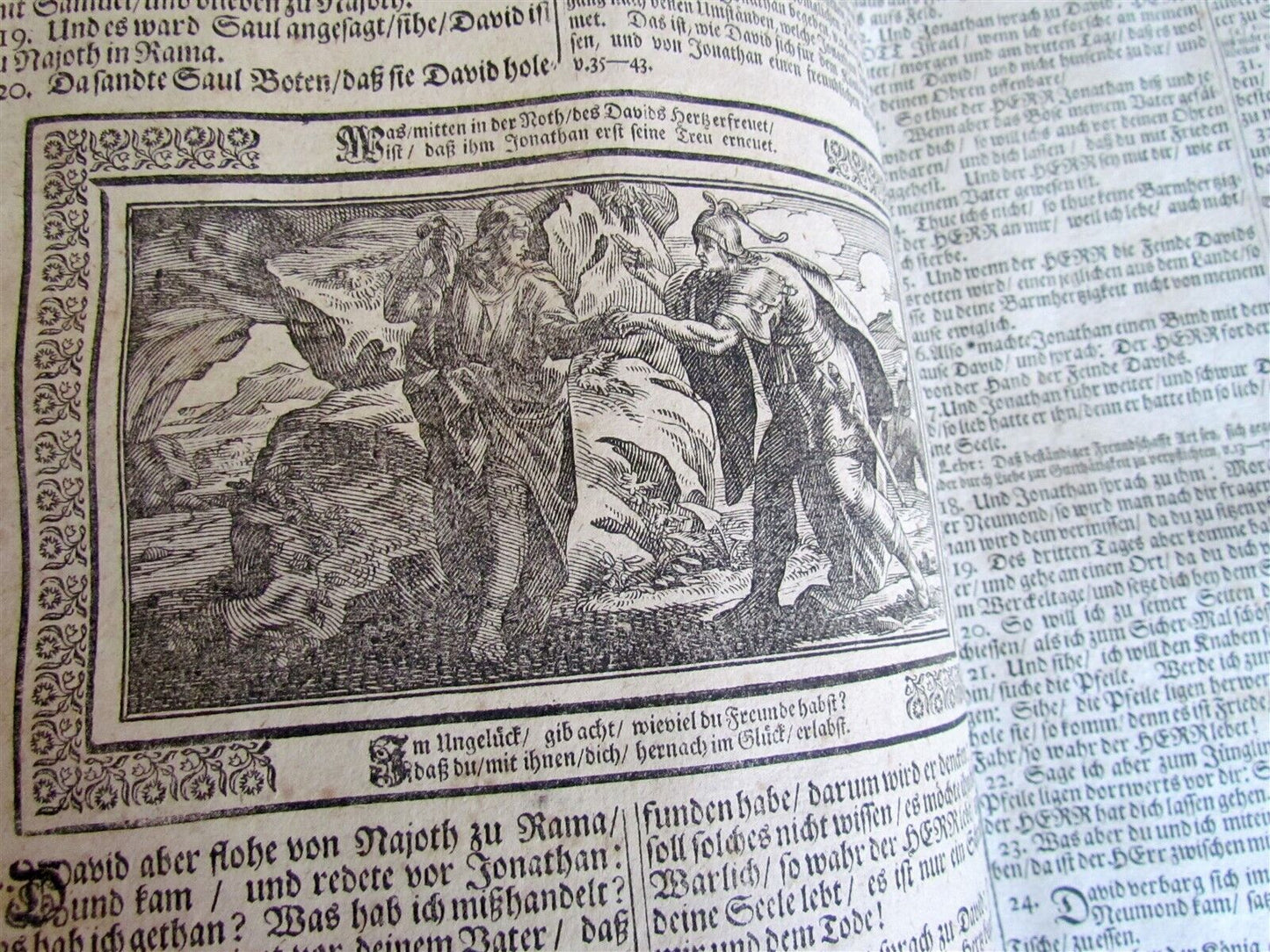 1736 BIBLE in GERMAN ILLUSTRATED w/145 WOODCUTS antique Dilherr Biblia FOLIO