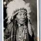 AMERICAN INDIAN CHIEF MANITOU ANTIQUE REAL PHOTO POSTCARD RPPC