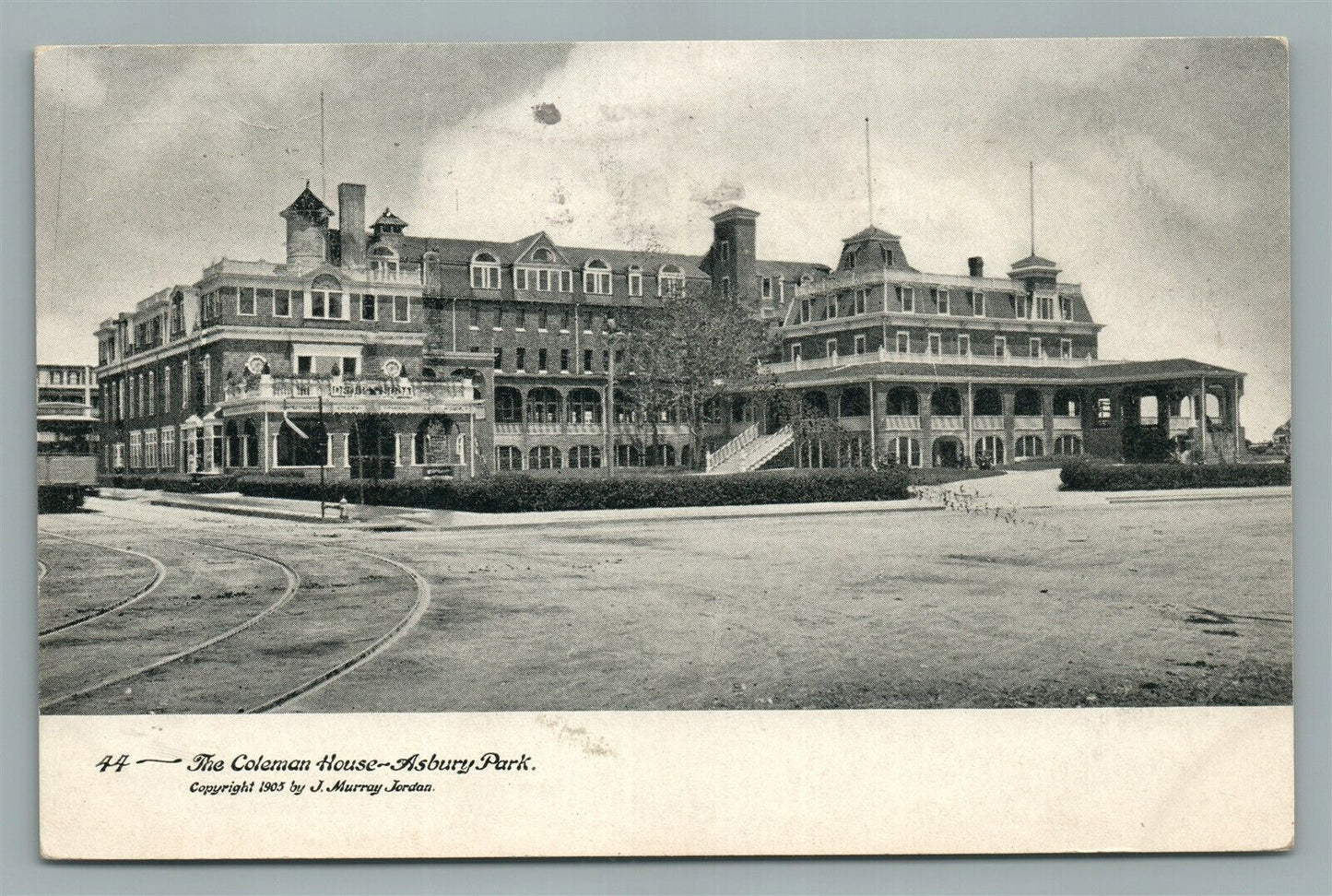 ASBURY PARK NJ COLEMAN HOUSE 1905 ANTIQUE POSTCARD