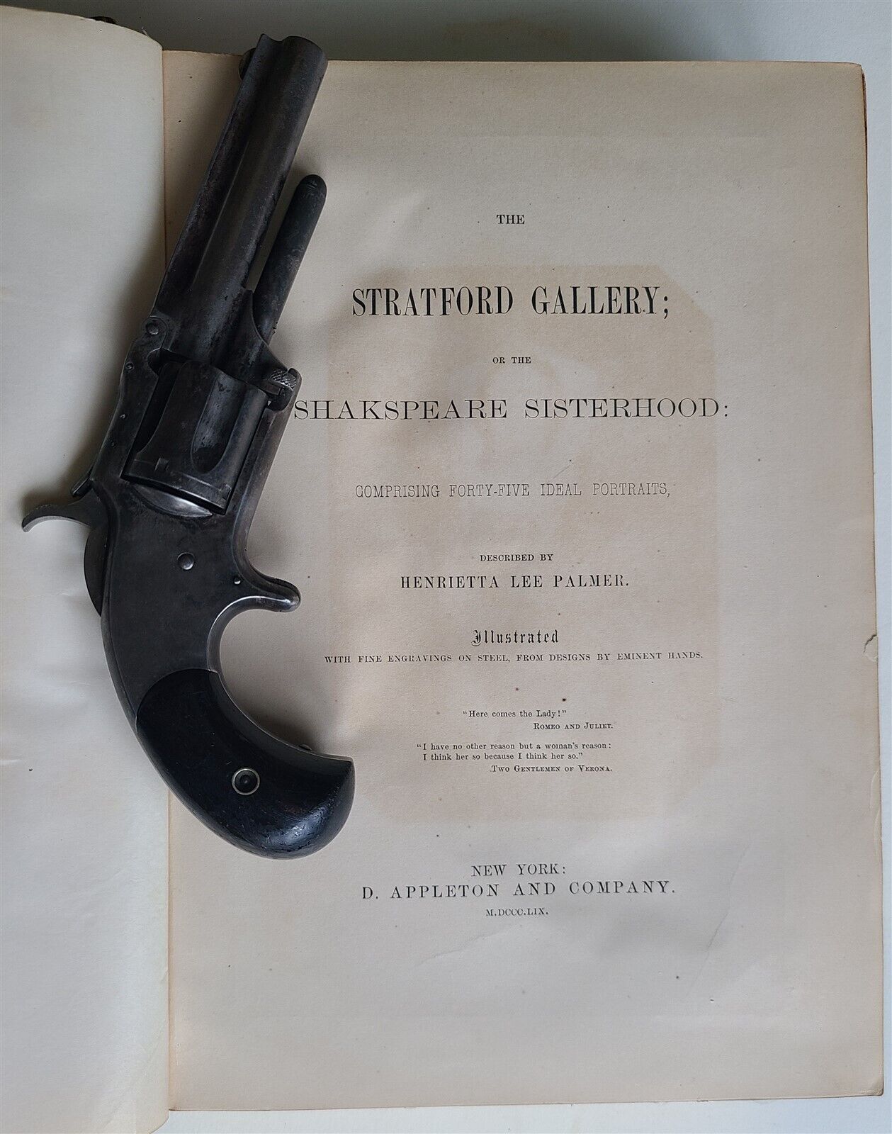 Smith & Wesson revolver in 1859 BOOK SHAPE BOX HIDDEN SAFE antique PRE-CIVIL WAR SHAKSPEARE