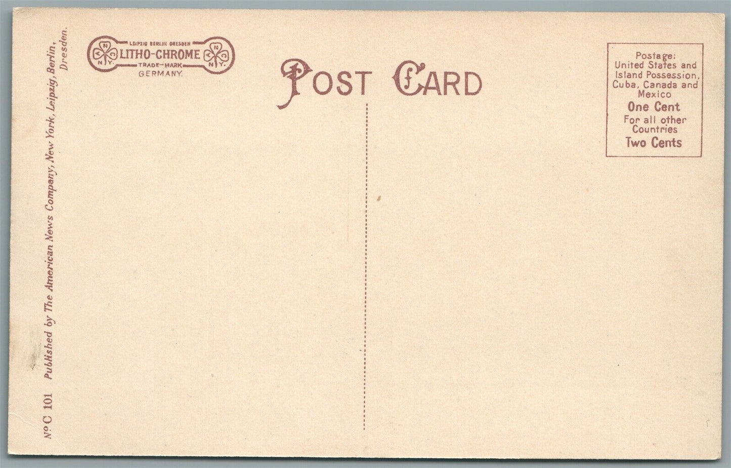 YORKTOWN STATUE OF LIBERTY ANTIQUE POSTCARD