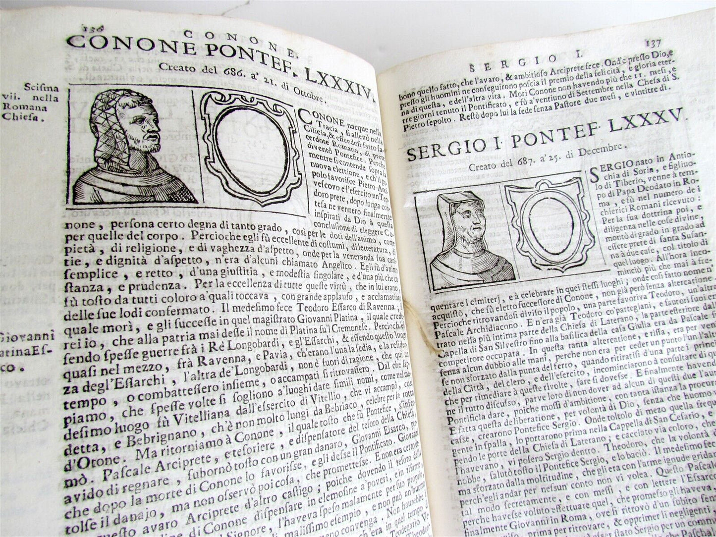 1715 BARTOLOMEO PLATINA LIVES of POPES antique 18th CENTURY ILLUSTRATED