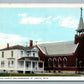 ST. IGNACE MI ST.IGNATIUS CHURCH ANTIQUE POSTCARD w/ CORK CANCEL