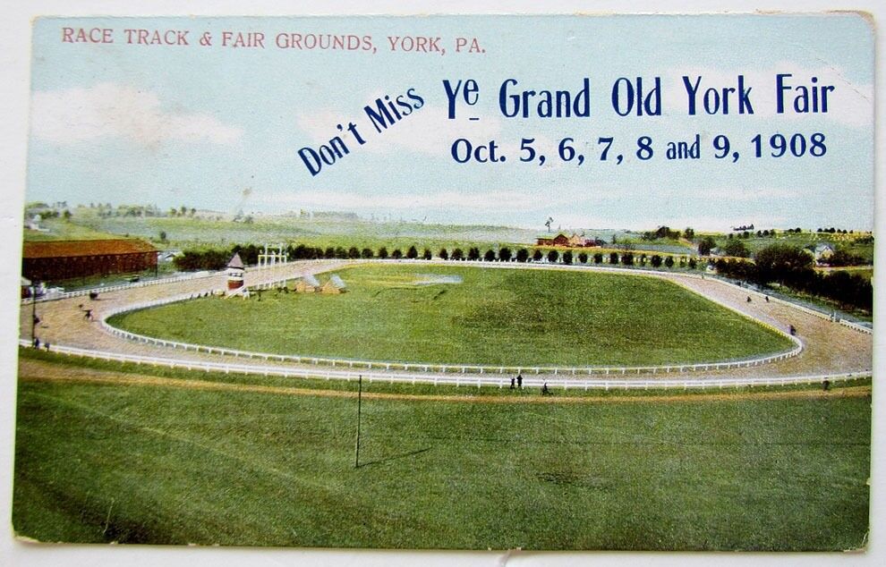 1908 VINTAGE POSTCARD RACE TRACK & FAIR GROUNDS YORK PA