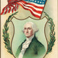 GEORGE WASHINGTON'S BIRTHDAY EMBOSSED ANTIQUE PATRIOTIC POSTCARD w/ US FLAG