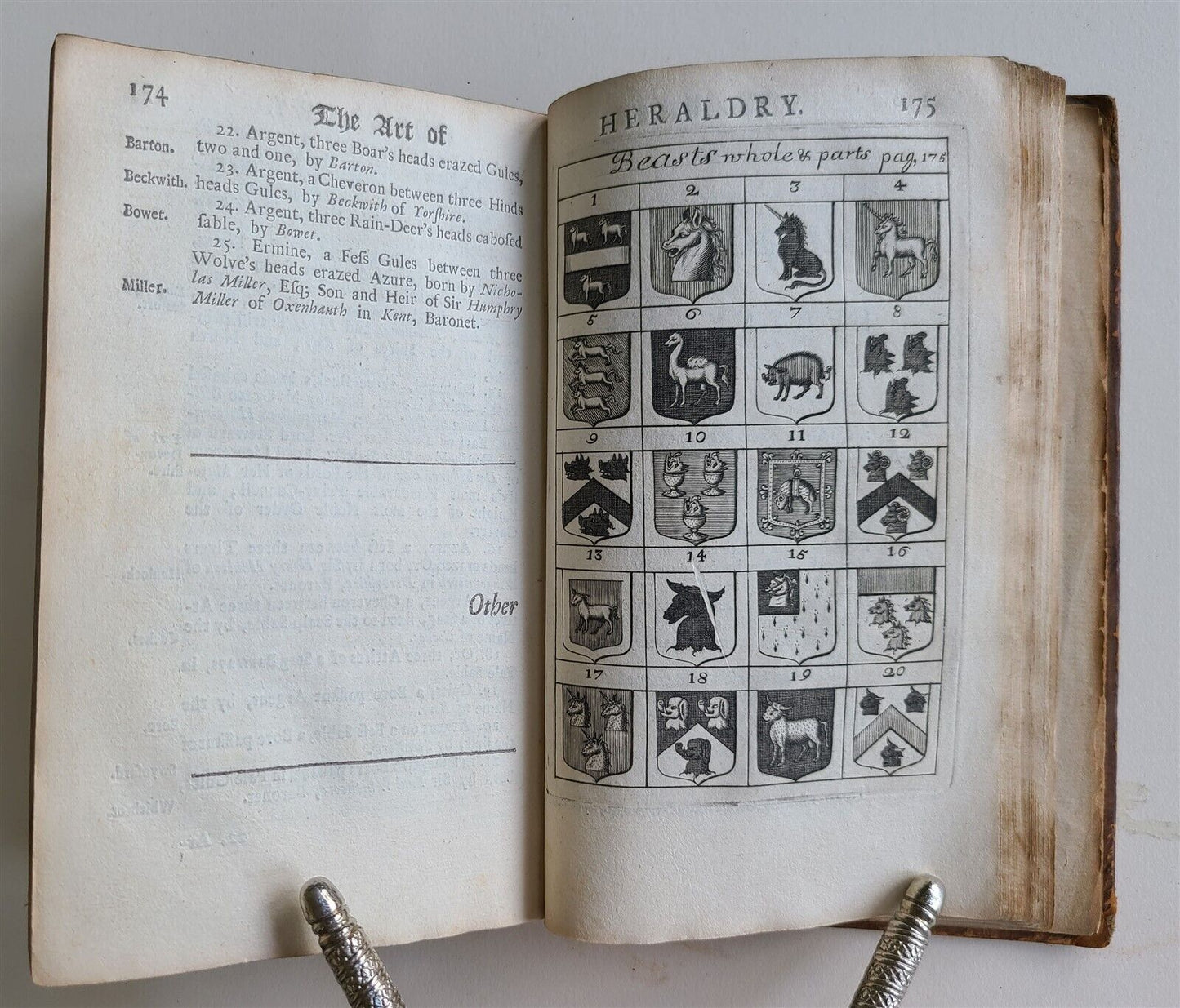 1730 ART of HERALDRY antique in ENGLISH illustrated