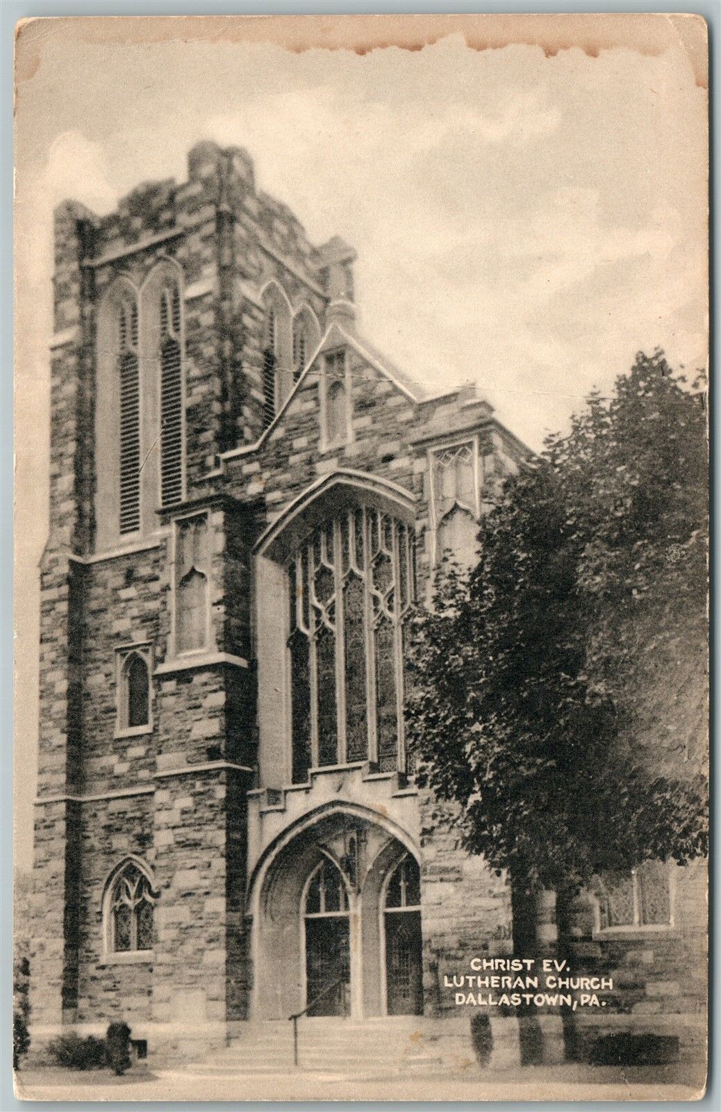 DALLASTOWN PA CHRIST EV. LUTHERAN CHURCH VINTAGE POSTCARD