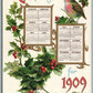 NEW YEAR 1909 CALENDAR ANTIQUE POSTCARD