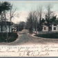 WOODBOURNE NY MAPLE STREET UNDIVIDED 1905 ANTIQUE POSTCARD w/ CORK CANCEL
