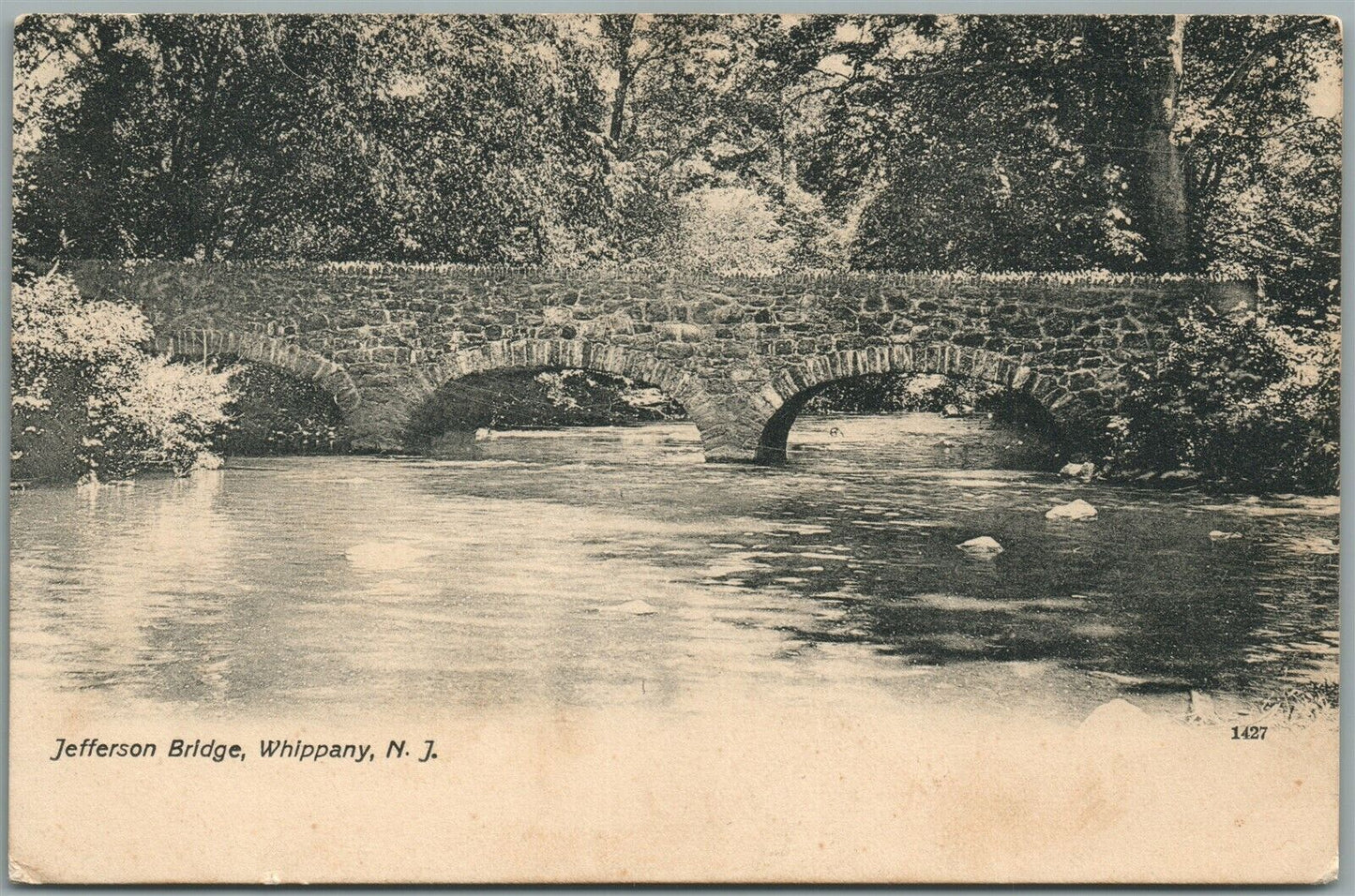 WHIPPANY NJ JEFFERSON BRIDGE ANTIQUE POSTCARD