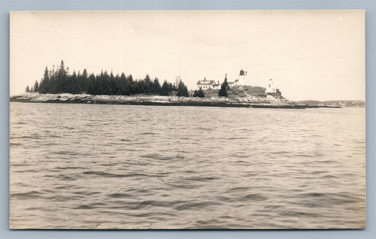 BOOTHBAY HARBOR ME LIGHTHOUSE VINTAGE REAL PHOTO POSTCARD RPPC