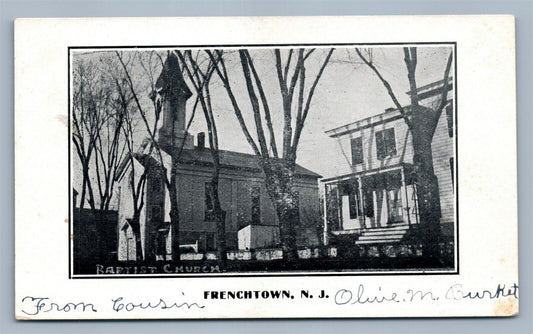 FRENCHTOWN NJ BAPTIST CHURCH UNDIVIDED ANTIQUE POSTCARD