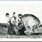 COWBOYS w/ RABBIT EXAGGERATED VINTAGE POSTCARD