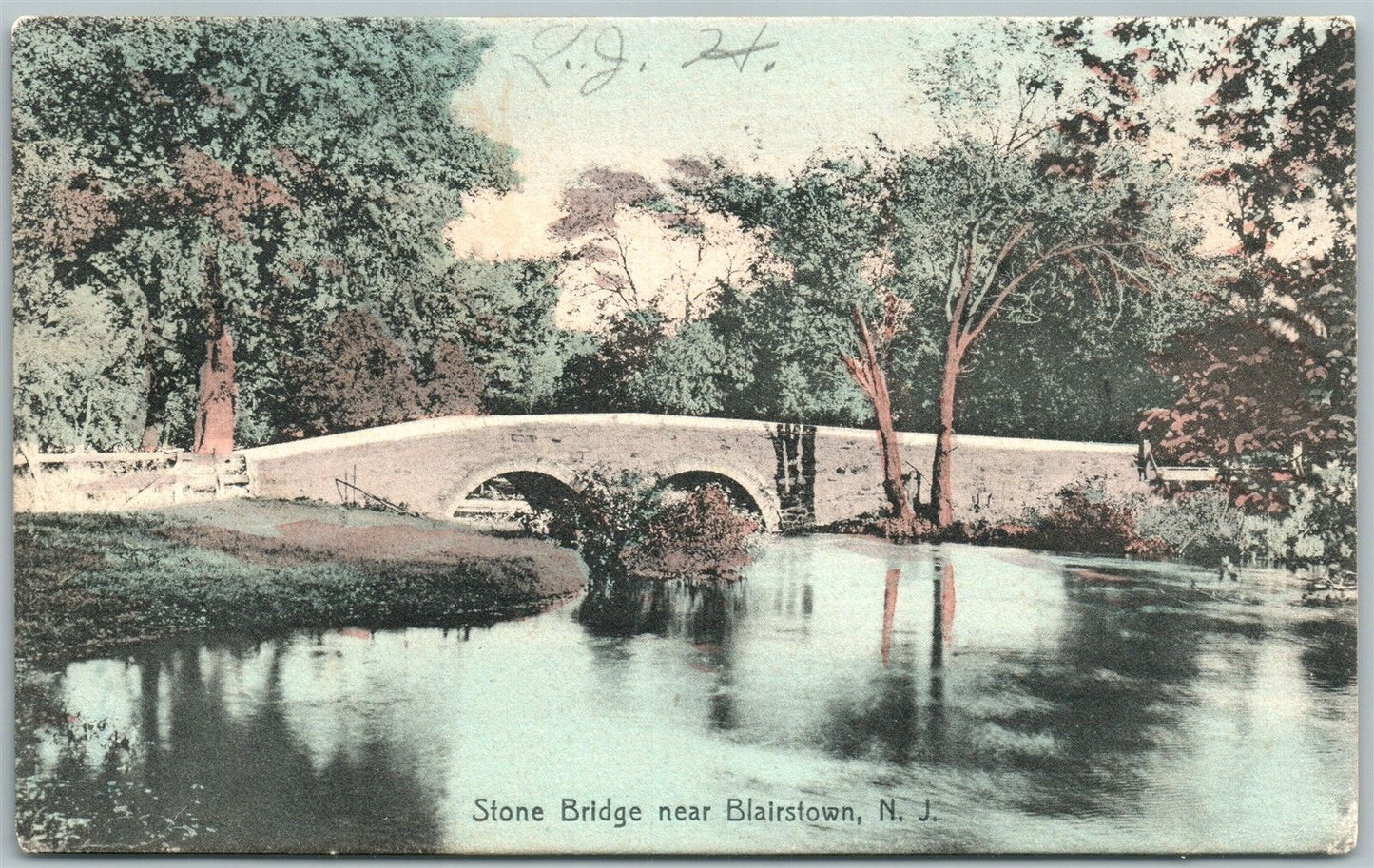 BLAIRSTOWN NJ STONE BRIDGE 1908 ANTIQUE POSTCARD