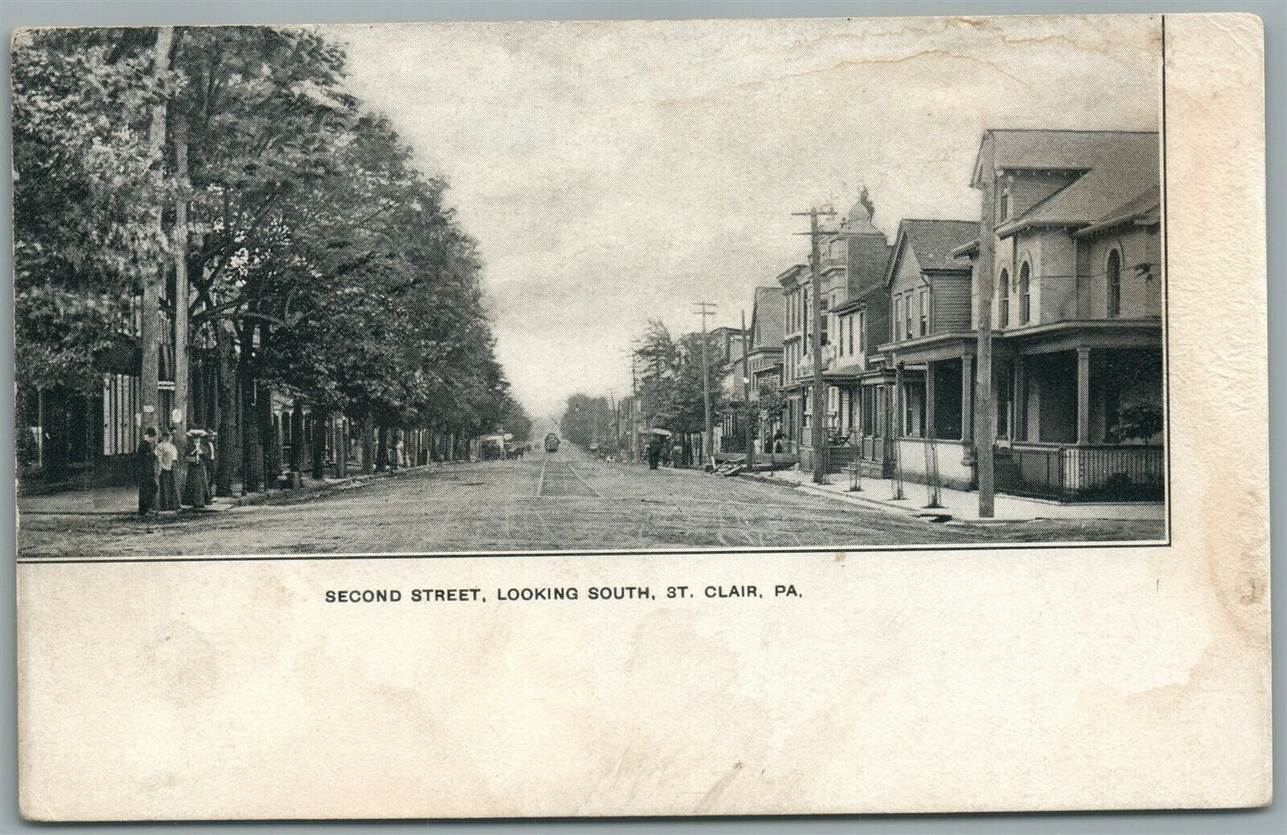 ST. CLAIR PA SECOND STREET ANTIQUE POSTCARD