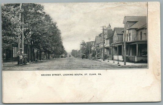 ST. CLAIR PA SECOND STREET ANTIQUE POSTCARD