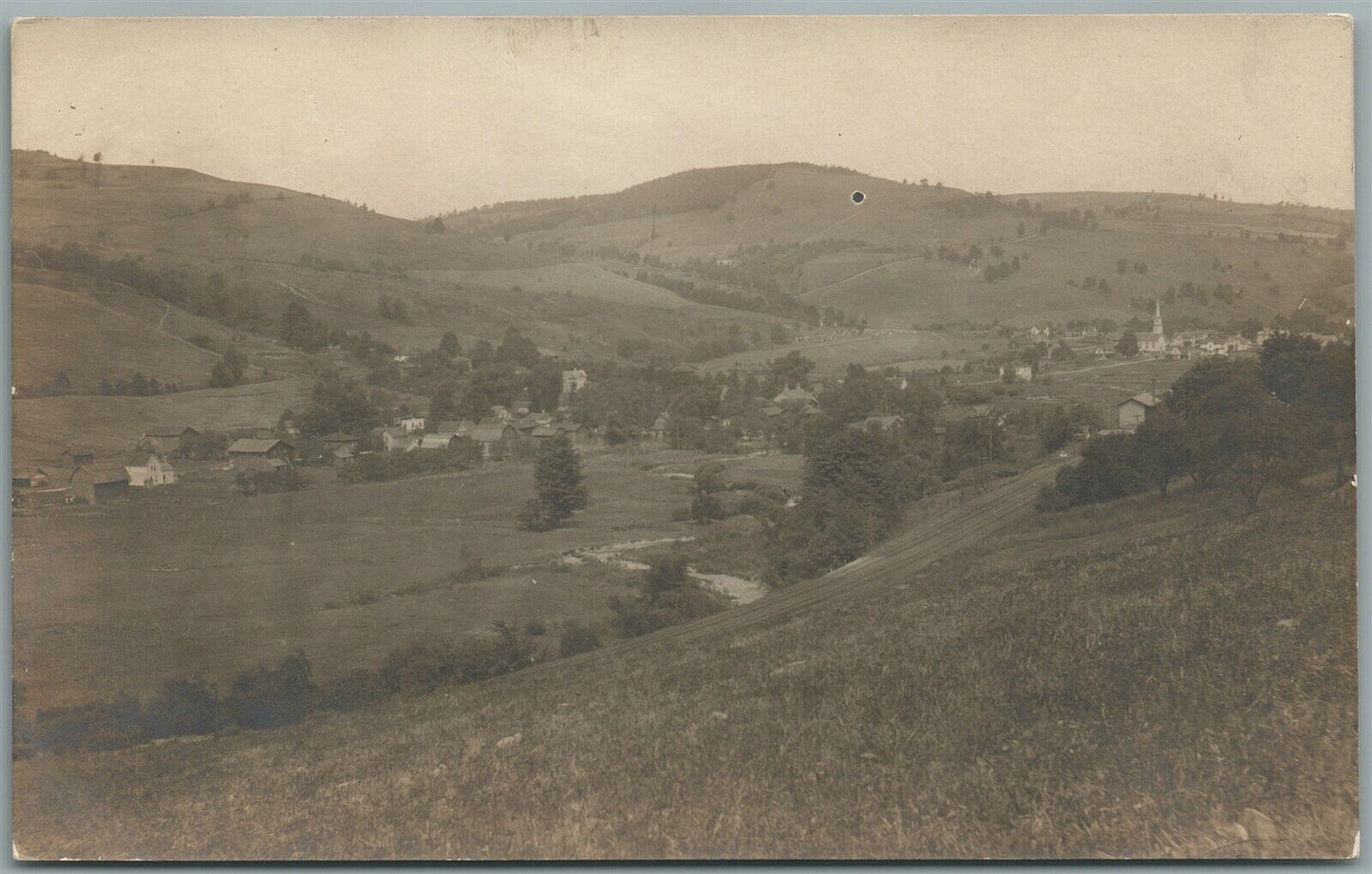 GILLET PA BIRDS EYE VIEW ANTIQUE REAL PHOTO POSTCARD RPPC
