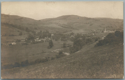 GILLET PA BIRDS EYE VIEW ANTIQUE REAL PHOTO POSTCARD RPPC