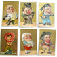 6 CHARACTERS ANTIQUE VICTORIAN TRADE CARDS