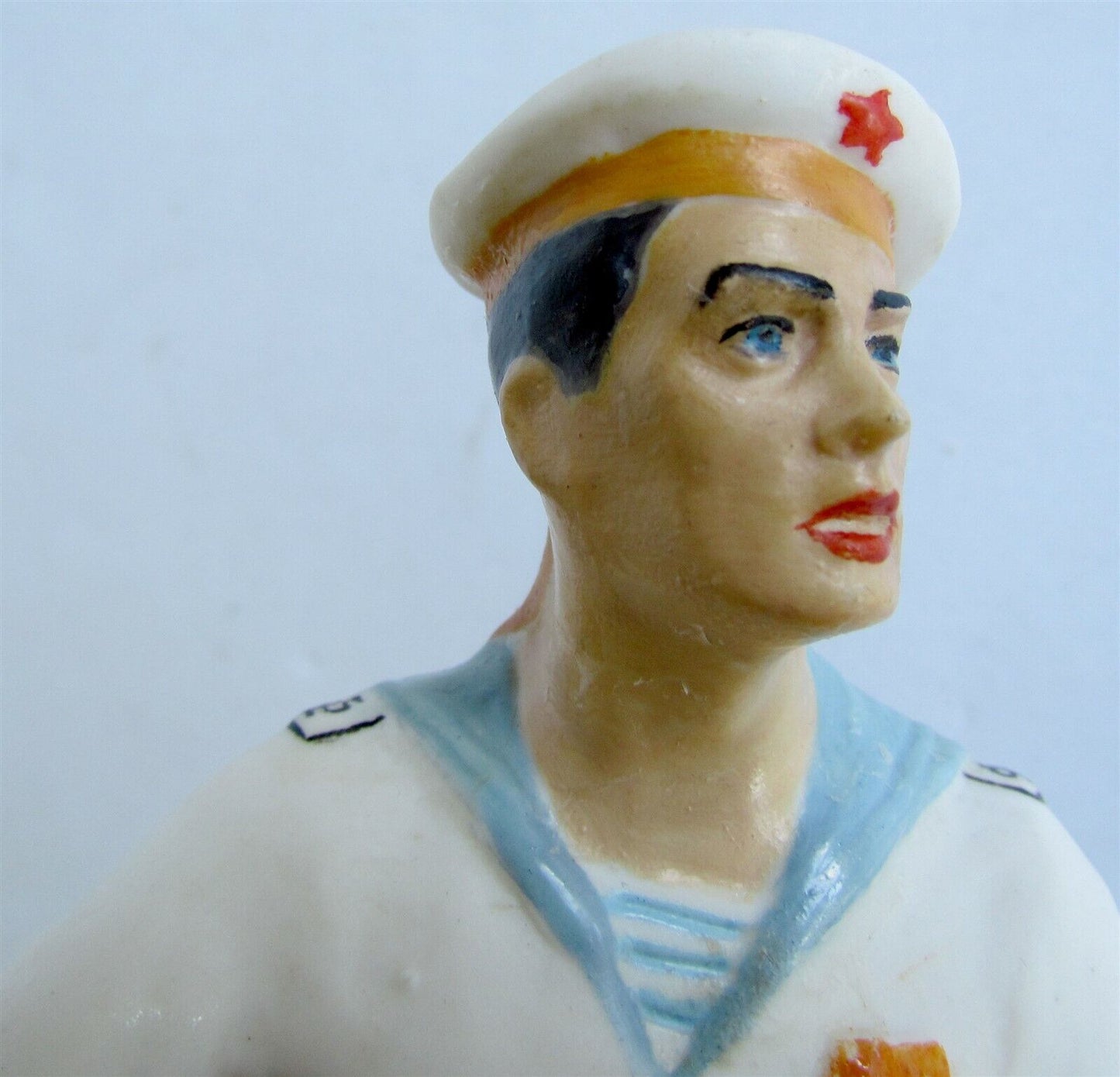 RUSSIAN CERAMIC FIGURE SAILOR PLAYING GUITAR vintage