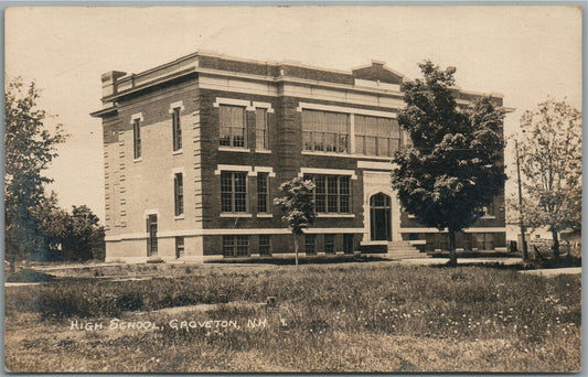 GROVETON NH HIGH SCHOOL ANTIQUE REAL PHOTO POSTCARD RPPC