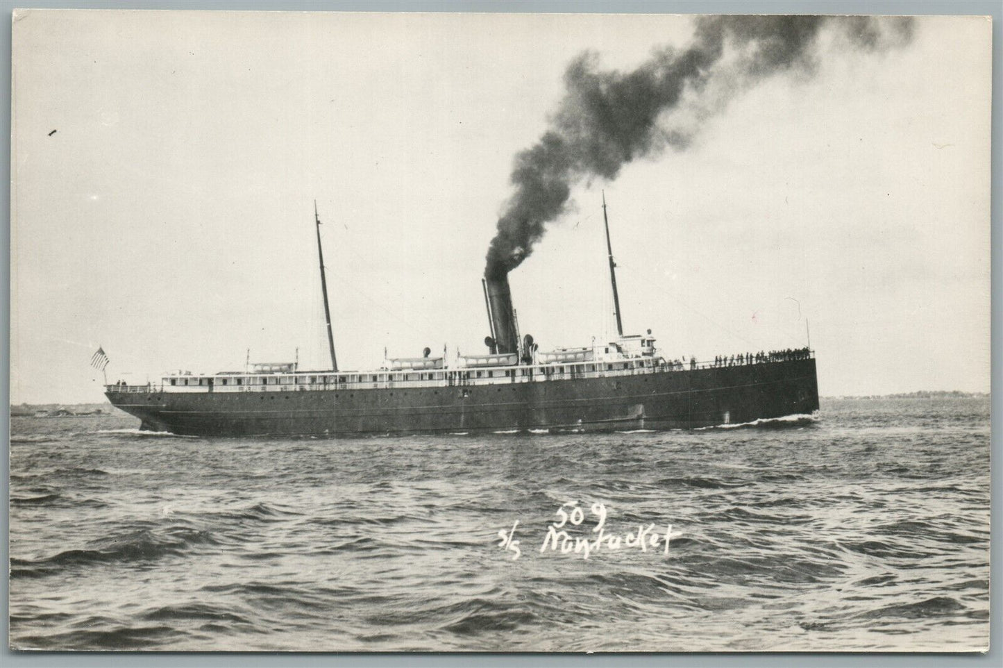 STEAMSHIP SS NANTUCKET VINTAGE REAL PHOTO POSTCARD RPPC