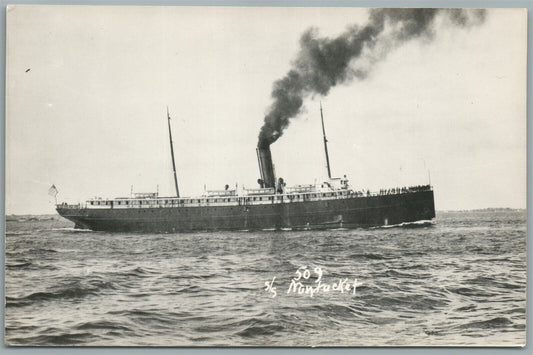 STEAMSHIP SS NANTUCKET VINTAGE REAL PHOTO POSTCARD RPPC